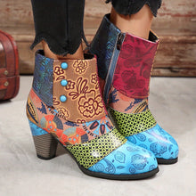Marylin - Kurze Stiefel Mit Klobigem Absatz – Blau
