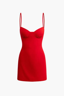Scarlett | Figurbetontes Spaghetti-Träger-Kleid – Klassischer Chic mit femininer Note – Rot
