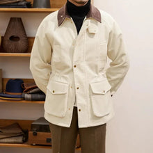 Luxuriöse Cordjacke für Herren im Herbststil - Robinson – Beige