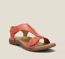 Damen Leder Sandalen mit Fußgewölbestütze für den Sommer – Rot