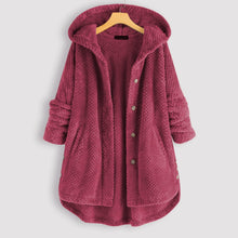 Kuschelige Damen Fleecejacke mit Kapuze – Lässige Winterjacke im Oversize-Look, Verschiedene Farben – Rosa