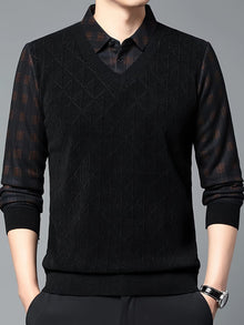Alan – Langärmeliger Strickpullover – Schwarz
