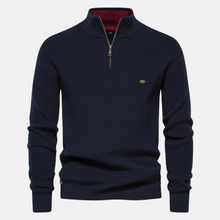 Bartholomäus | Herren Strickpullover mit Troyer-Kragen – Marineblau