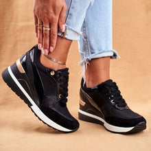 Laura | Damen Bequeme High-Top Sportsneaker – Schwarz