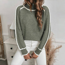 Strickpullover mit Stehkragen | Kontrastdetails | Warm und Stilvoll – Armeegrün