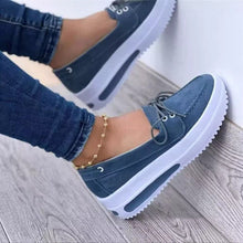 LoftEase™ – Modische Plateau-Loafers für Damen mit Komfortabsatz – Blau