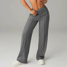 Alba | Hosen mit geradem Schnitt und weitem Bein – Grau