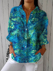 Karen | Peacock Whisper Shirt – Blau