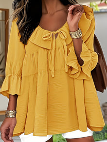 Garbine – Elegante Bluse Mit Rüschen Am Ausschnitt – Gelb