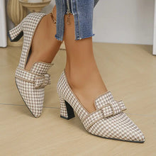 Tamara  | Muster Pumps Schleife Spitze Zehe – Khaki