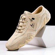 Damon - Halden Leder Turnschuh – Beige