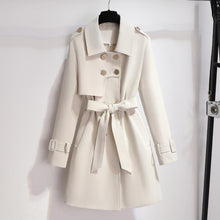 Angela | Damen Chic Trenchcoat mit langen Ärmeln – Weiß