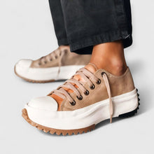 Laira | Chunky Lace-Up Sneakers – Khaki