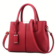 Elegante Handtasche | Strukturiertes Kunstleder | Vielseitiges Design – Burgunderrot