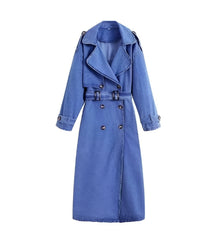 Nashira | Denim Trenchcoat – Blau