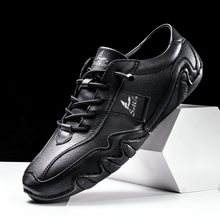 Damon - Halden Leder Turnschuh – Schwarz