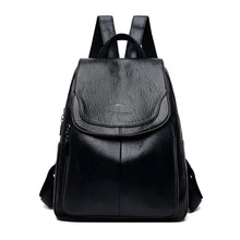 Eleganter Lederrucksack mit großzügigem Stauraum – Schwarz