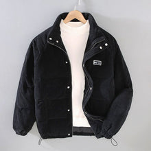 Asshh | Wattierte Jacke aus Cord – Tiefschwarz