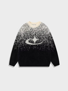 Fuzzy-Mohairpullover – Schwarz