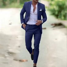 PAYPAL-DISPUTE_Leichter Herren Leinenanzug – 2-teilig, Slim Fit, ideal für Sommer, Hochzeit & Business – Blau