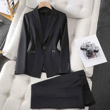 Blazer Und Hose Set Damen – Schwarz
