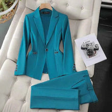 Blazer Und Hose Set Damen – Blau