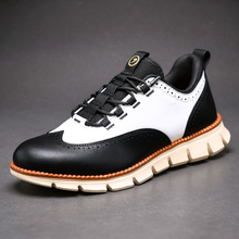 Heijnen – Sneaker Aus Leder im Wingtip Brogue Stil – Weiß/Schwarz