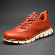 Heijnen – Sneaker Aus Leder im Wingtip Brogue Stil – Orange
