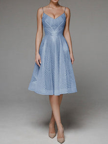 Elegantes A-Linien-Kleid | Spaghettiträger | Femininer Chic – Blau