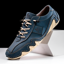 Damon - Halden Leder Turnschuh – Blau