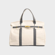 Boatkin Damen Tote Bag aus Canvas mit strukturierter Optik – Grau