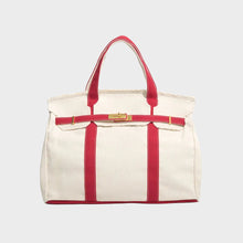 Boatkin Damen Tote Bag aus Canvas mit strukturierter Optik – Rosarot
