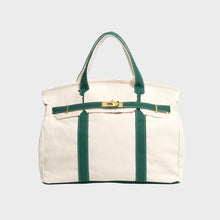 Boatkin Damen Tote Bag aus Canvas mit strukturierter Optik – Grün