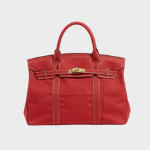Boatkin Damen Tote Bag aus Canvas mit strukturierter Optik – Weinrot