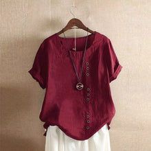 Lara | Einfarbiges Kurzarm-T-Shirt mit Rundhalsausschnitt – Bordeaux