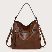 Damen Umhängetasche Vegan Leder – Elegante Schultertasche Groß – Kaffee