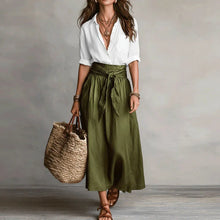 Brunilda | Damen Zweiteiliges Set Bluse Rock – Grün