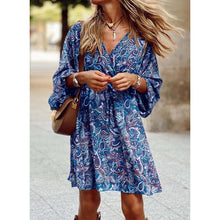 Boho Chic | Frauen Sommerkleid 2024 – Blau