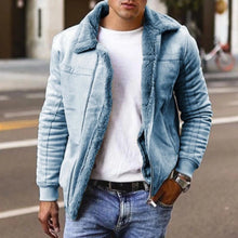 Herren Jahrgang Bomber Jacke | Warme – Hellblau