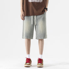 Gewaschene Denim-Shorts für Männer mit Baggy-Style - Matias – Grau