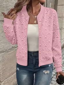 Lojina – Jacke MIT Reißverschluss Und Geprägtem Herzmuster – Rosa