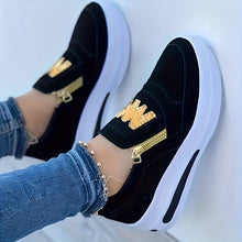Elegante Modische Keilsneaker für Damen | Perfekt für den Alltag – Schwarz