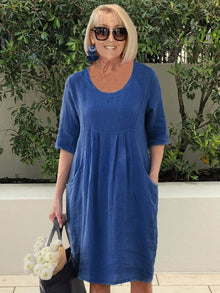 Kleid in Übergröße für Damen – Dunkelblau