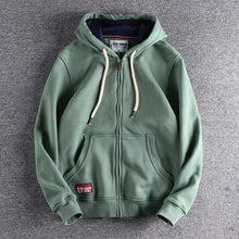 Max | Herren Zip-Hoodie Fleece Kapuzenpullover Casual – Grün