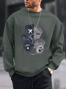Lässiger Mode Crew Neck Baumwolle Sweatshirt für Männer | Perfekt für den Alltag – Graphit
