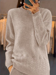 Ghizala – Pullover Mit Rundhalsausschnitt Und Blumenmuster – Khaki