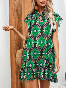 Yolanda® | Sommerkleid mit Lotusblatt-Print – Grün