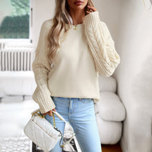 Strickpullover mit Zopfmusterärmeln | Lässige Passform | Stilvolle Details – Beige