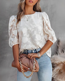 Lotus - Puffärmeliges Chiffonhemd – Weiß
