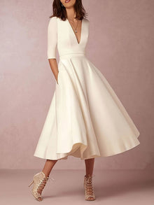 Vintage 60er Jahre A-Linien Swing Kleid – Weiß